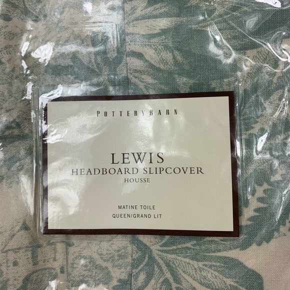 Pottery Barn Bedding Lewis Headboard Slipcover Toile Queen